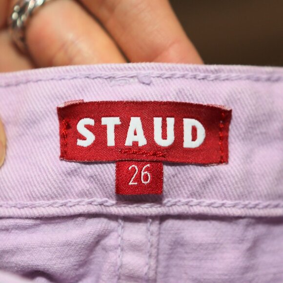 STAUD Lilac Purple 100% Cotton "Blonde Pants Orchid Rose" Jeans Women's Size 26 - Picture 8 of 10